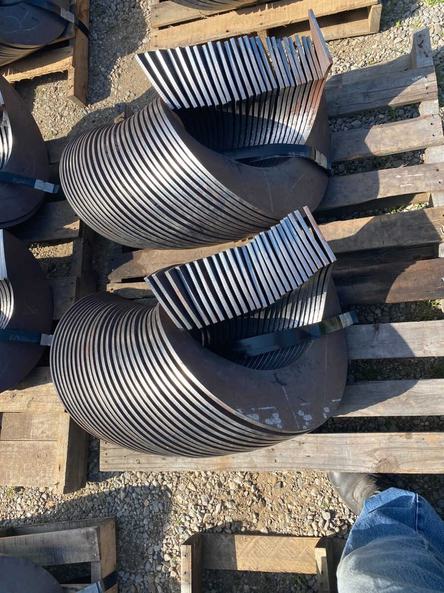 Formed helicoid flights closeup